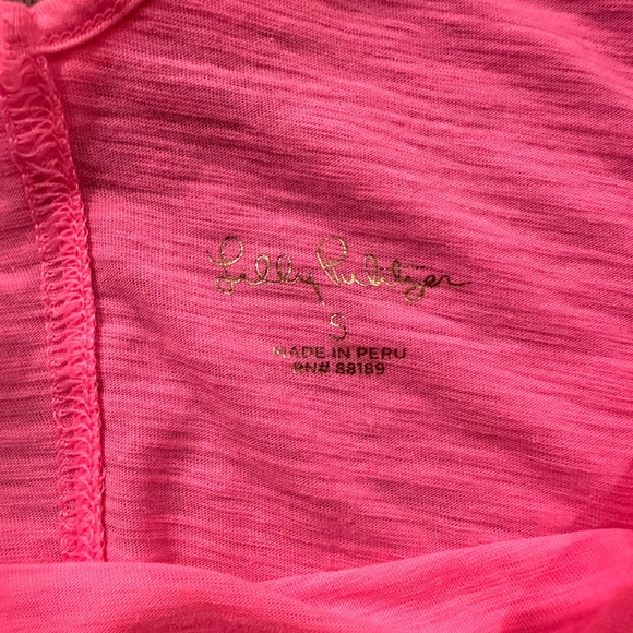 Lily Pulitzer hot pink, v ruffle tank - Picture 4 of 4